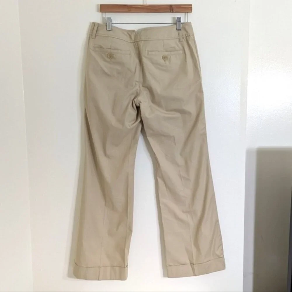 Banana Republic Martin‎ Wide Leg Pants Cotton Stretch Tan Size 6S